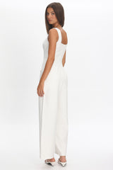 Atheena Faux Pocket Jumpsuit White