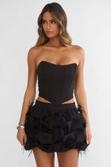Alyra Structured Corset Top Black