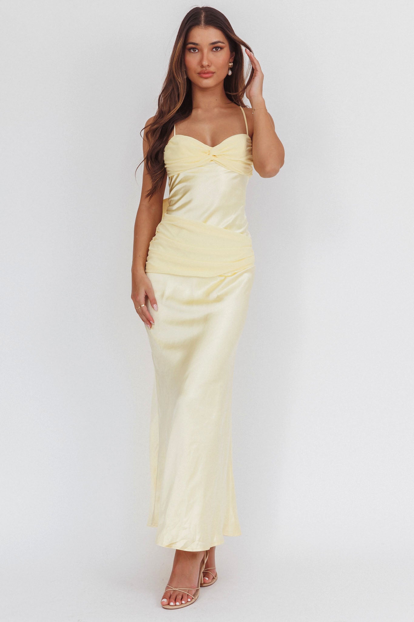 Arizona Sunset Criss-Cross Bow Back Dress Yellow