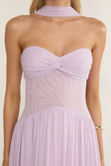 Annita Sheer Waist Maxi Dress Lilac
