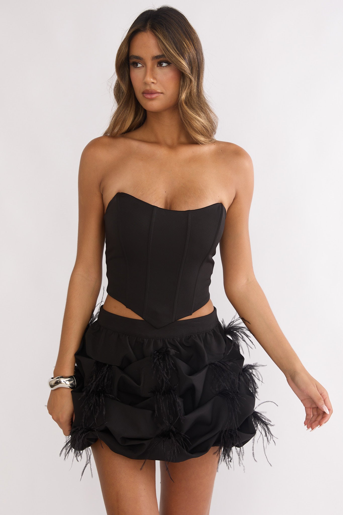 Alyra Structured Corset Top Black
