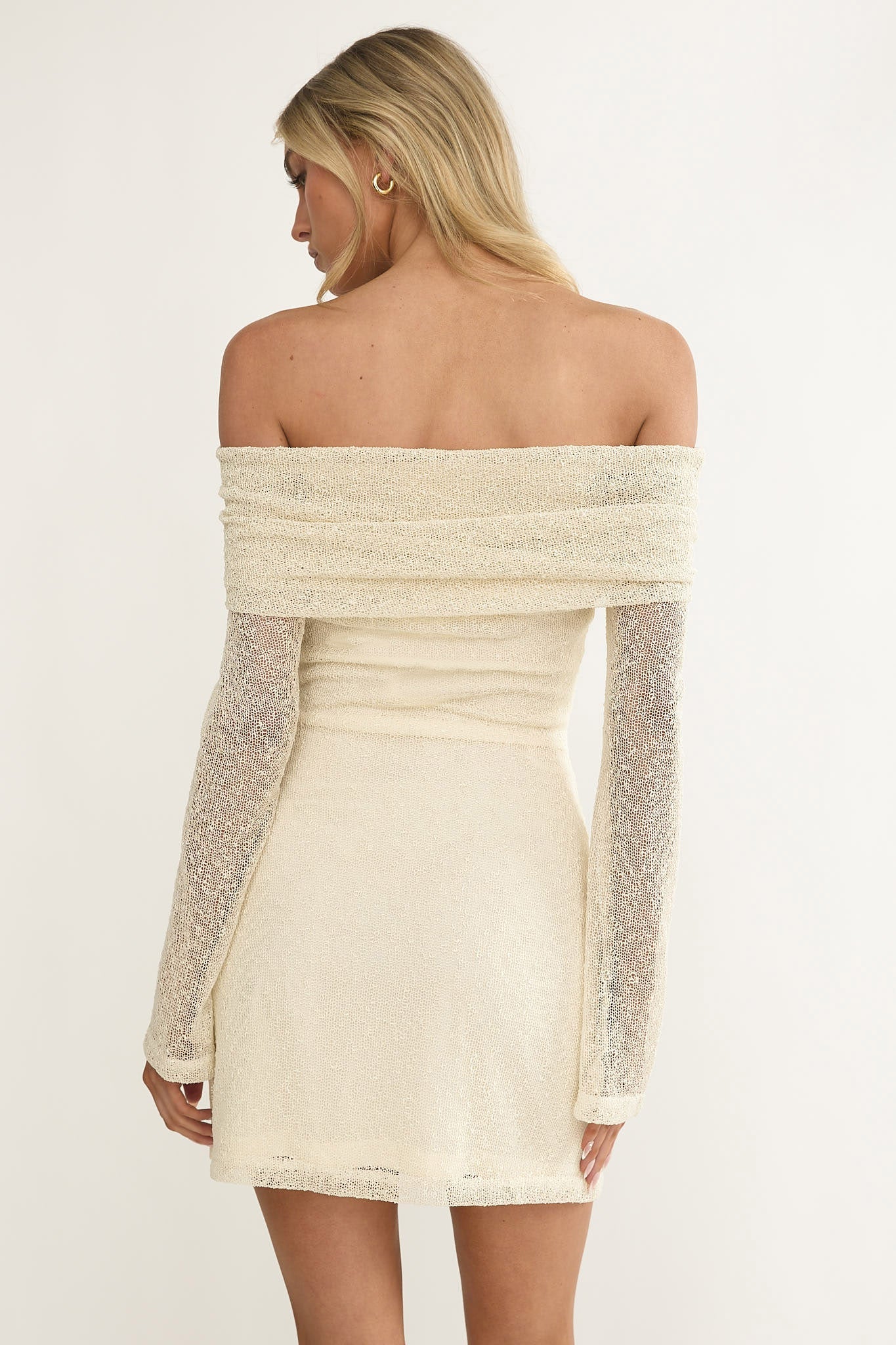 Alivya Off-Shoulder Knit Mini Dress Butter
