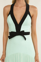 Aven Halter Bow Maxi Dress Mint