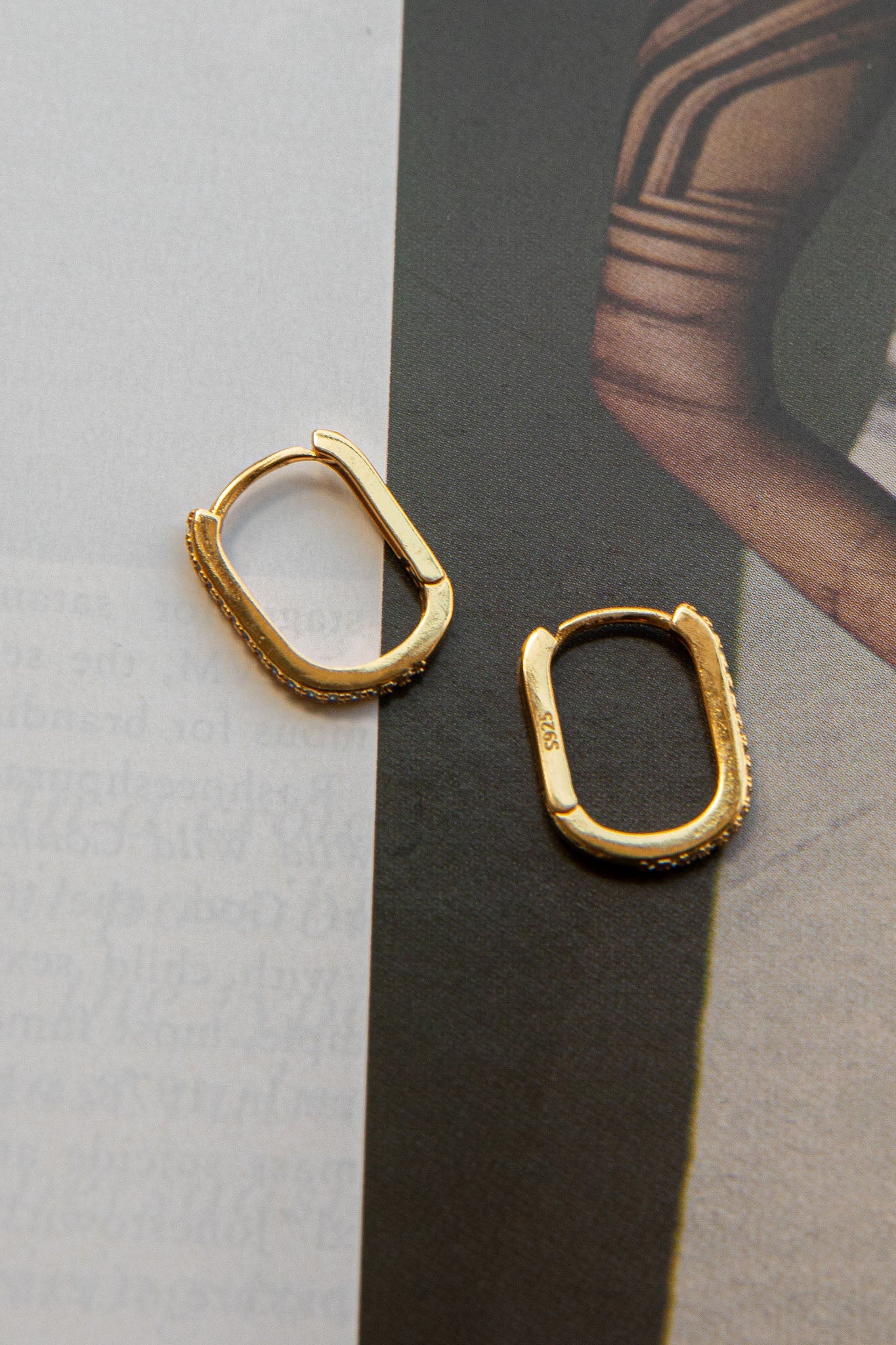 Ark Diamante Hoop Earrings Gold