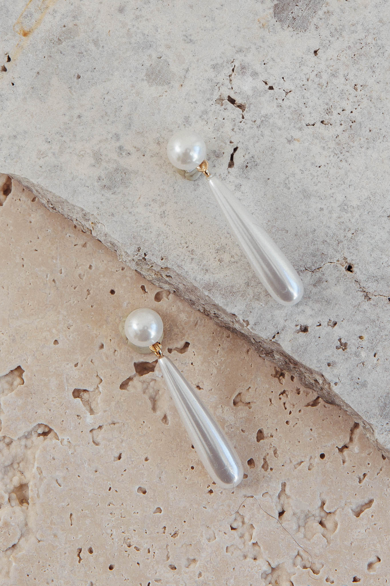 Anndrea Teardrop Earrings Pearl
